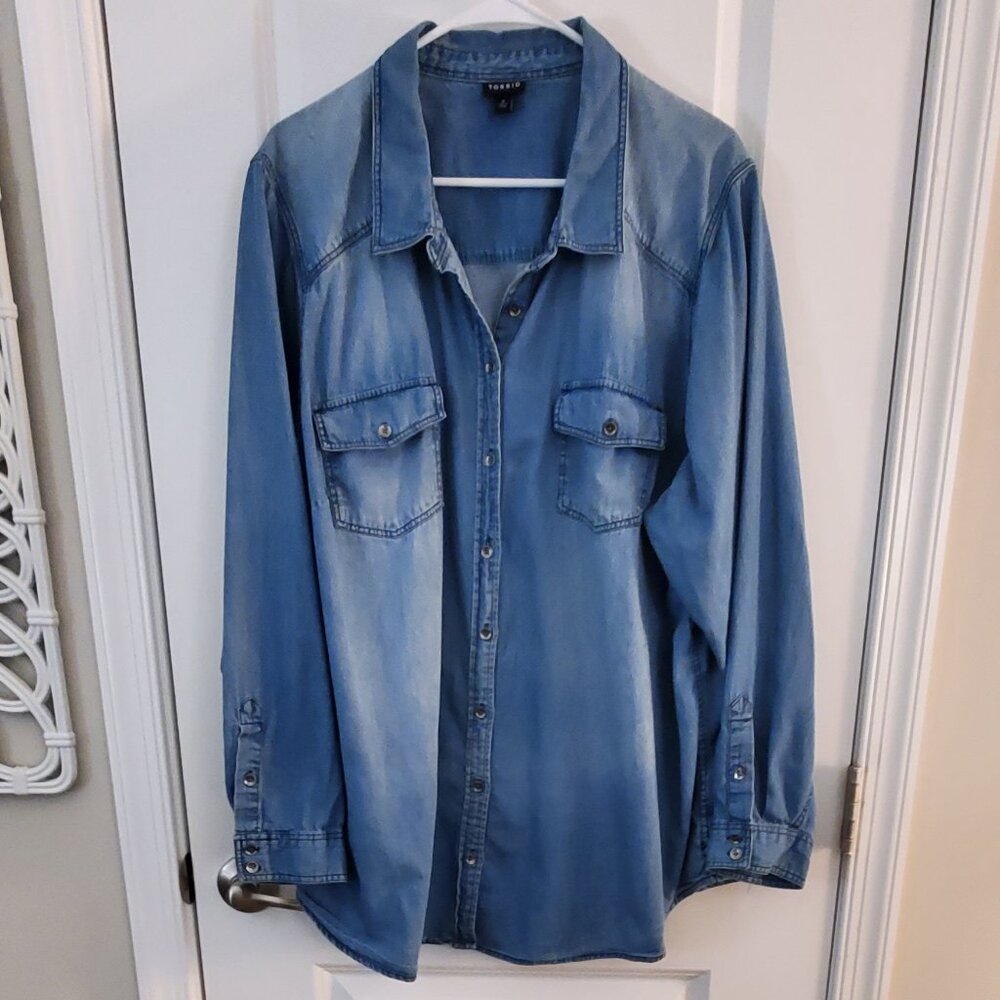 Women's Denim Button Down Shirt